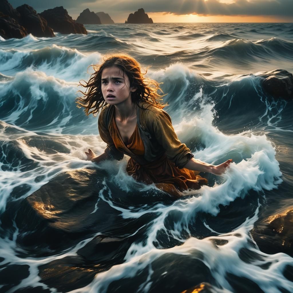 Dramatic Rescue at Sea: A Cinematic Film Still