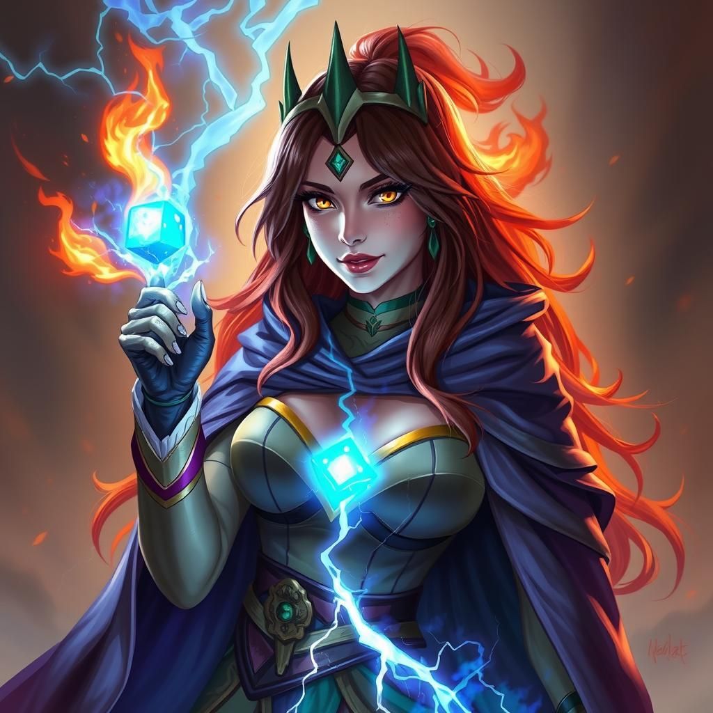 Liora Starfire: Elemental Sorceress of Fire and Lightning
