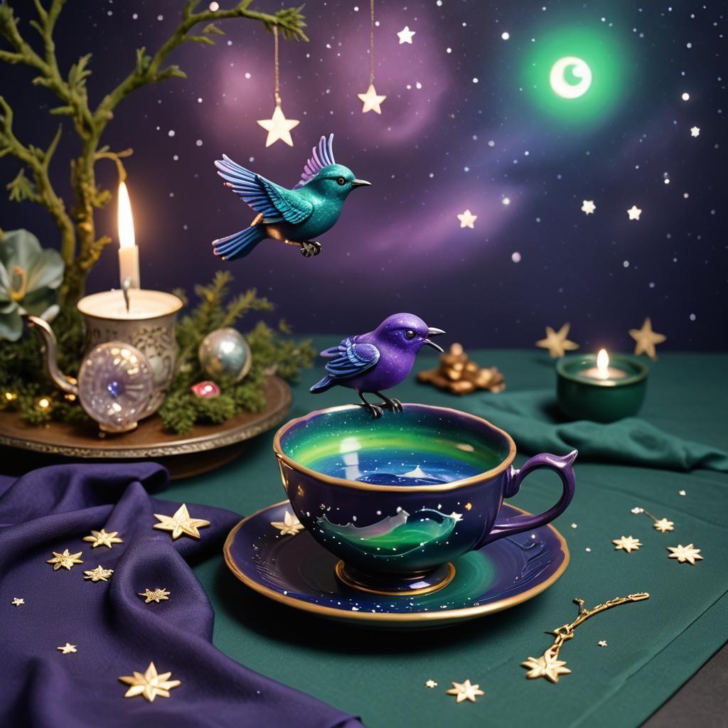 Enchanting Polymer Clay Teacup Scene