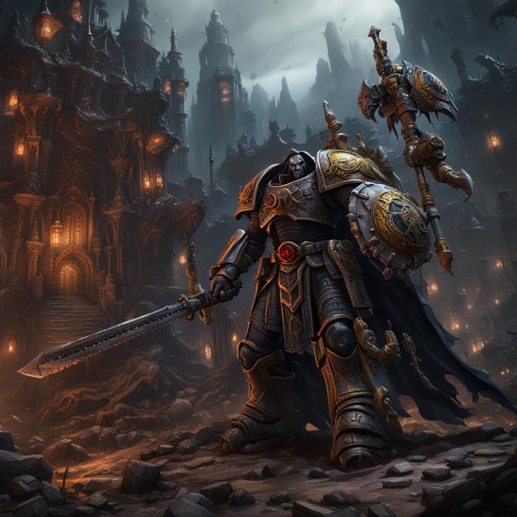 Warhammer 40k Dread Knight: Detailed Matte Painting