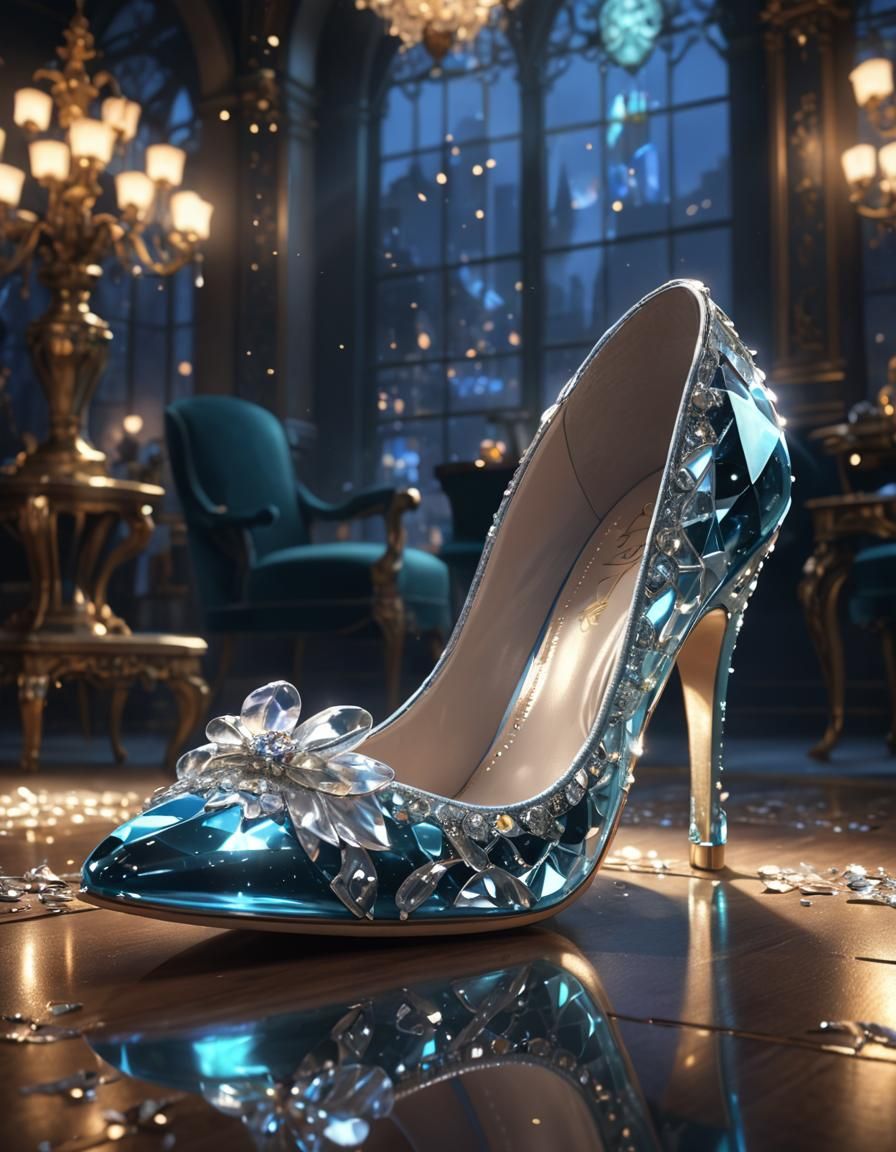 Photoluminescent Glass Slipper in Anime Style