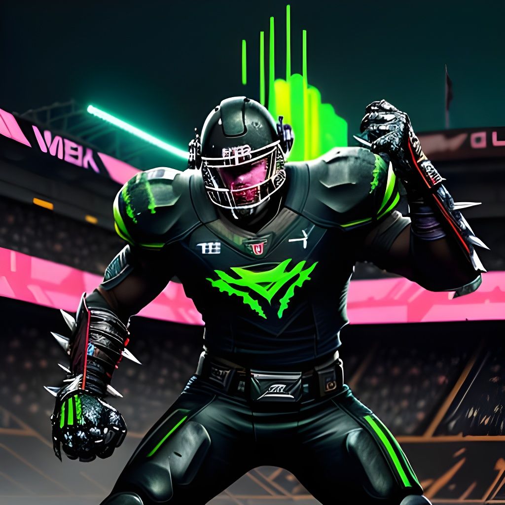 Neon-Lit Bloodbath in American Football Arena