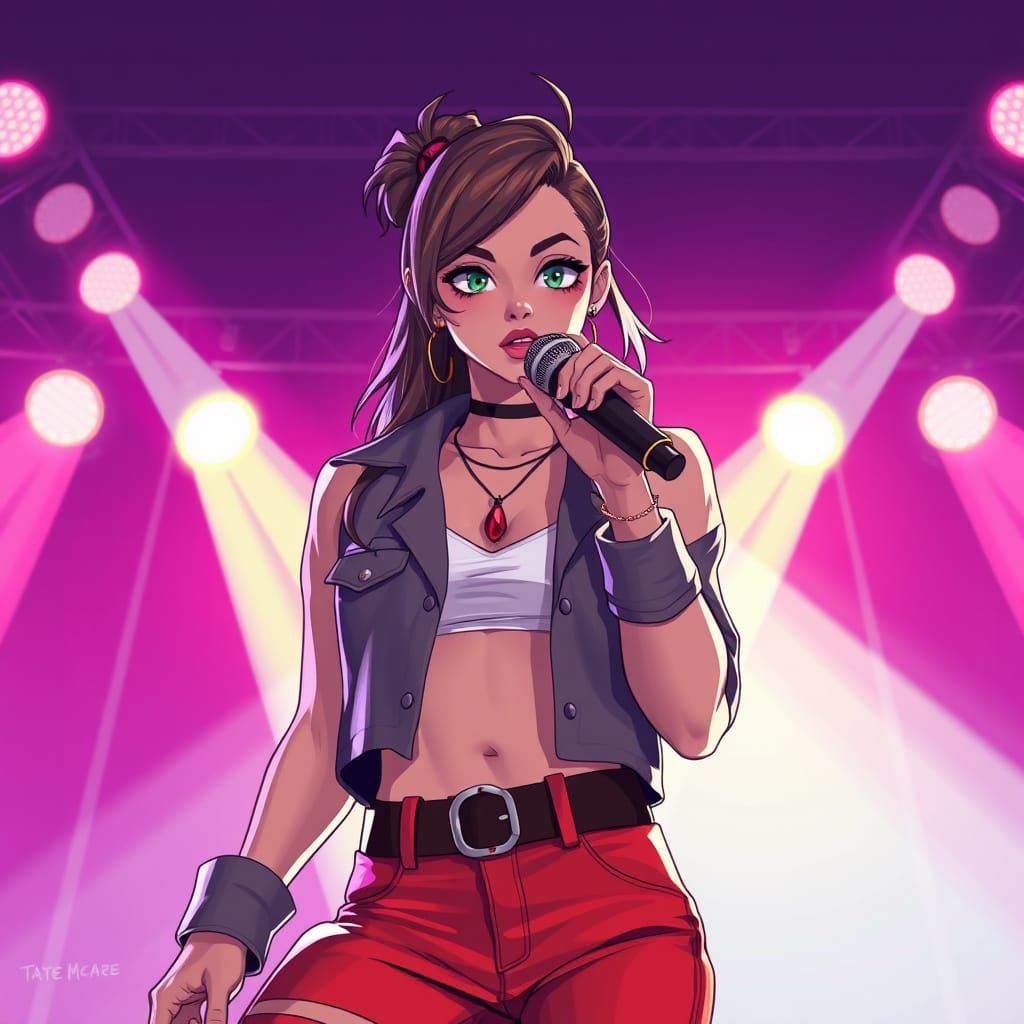 Tate McRae on Stage in Vibrant Lighting