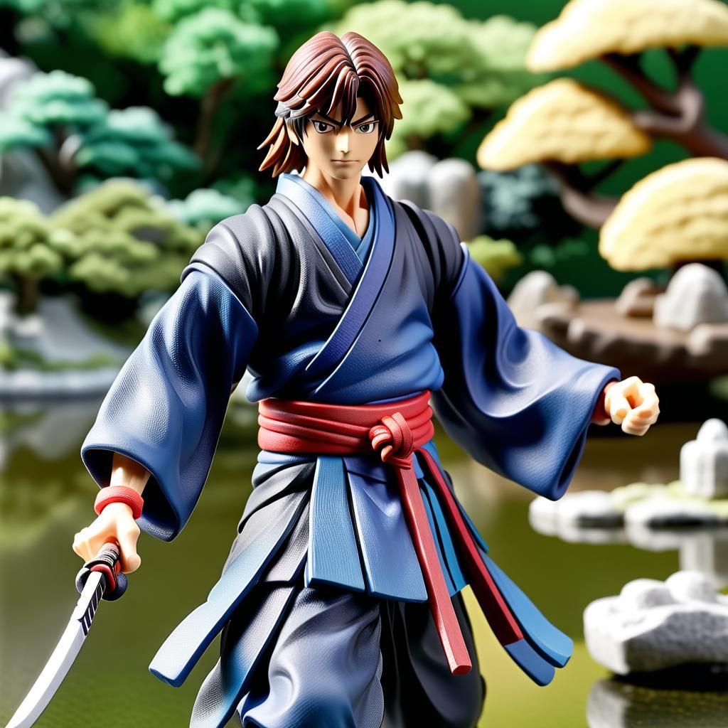 Rurouni Kenshin Action Figure in Japanese Garden