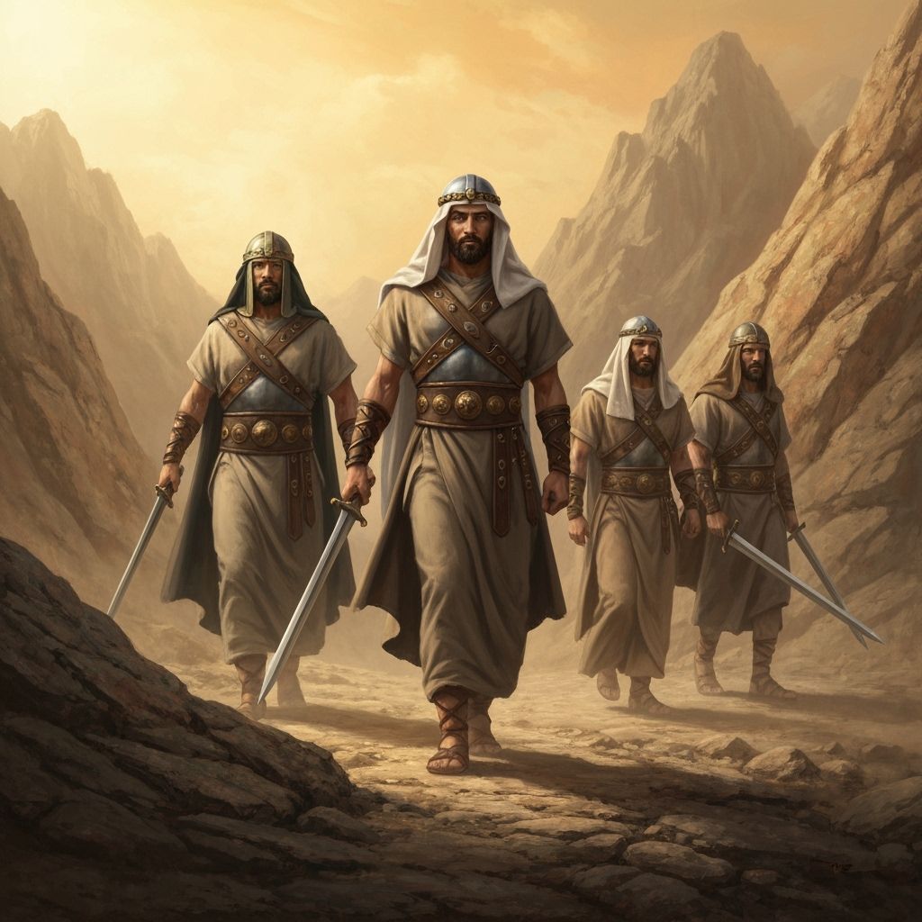 Hebrew Warriors in Dramatic Mountains