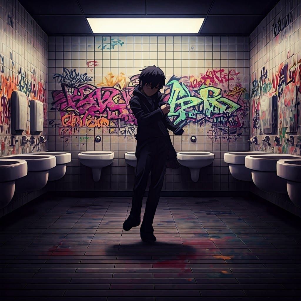 Skibidi Dance Scene in Manga Anime Style