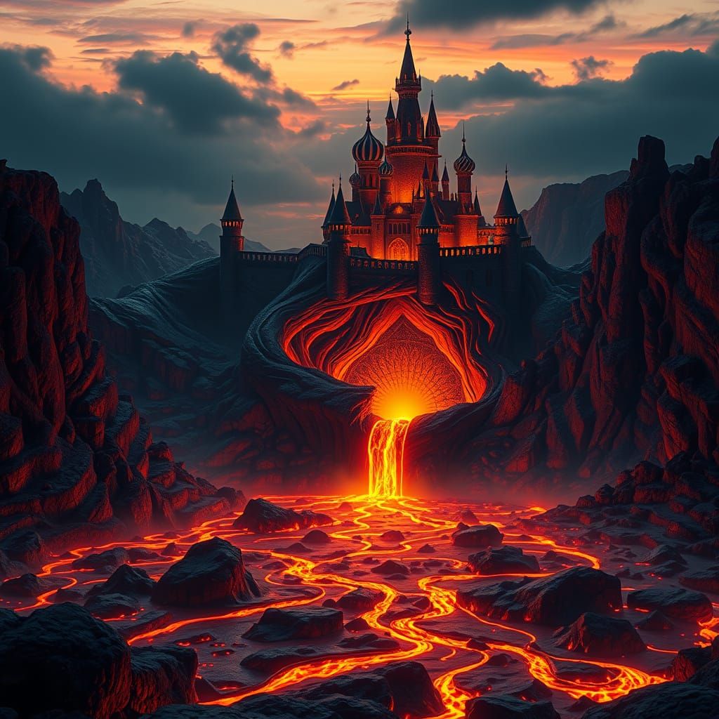 Lava Fortress in Perpetual Twilight