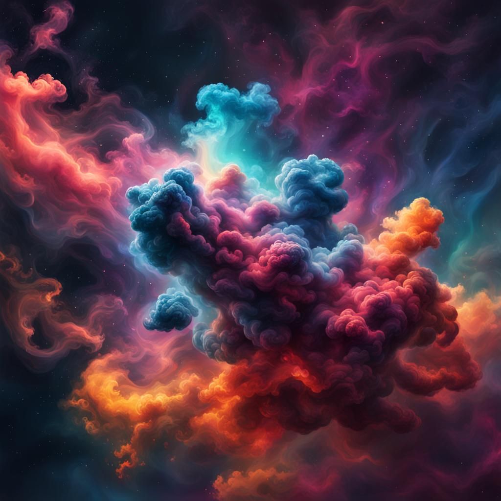 Hyperrealistic Smoke in Nebula Galaxy