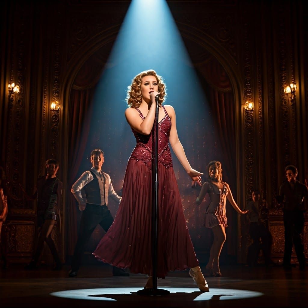 Dramatic Singer and Dancer in Musical Spotlight