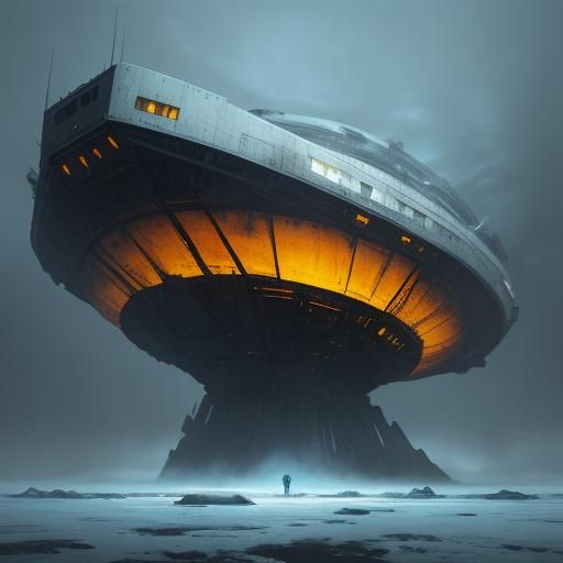 Astronauts on Europa: Sci-Fi Horror Oil Painting