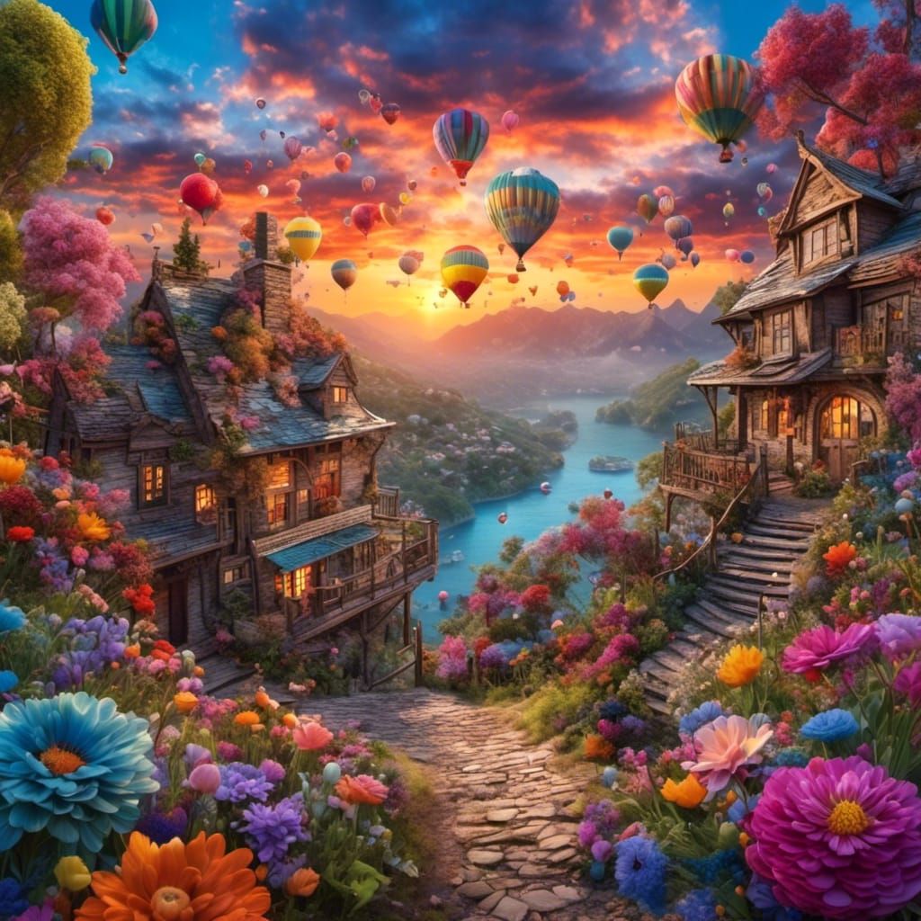 Anne Leaving Work in Hyperreal 3D with Embroidered Sky