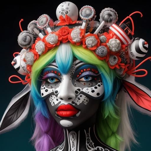 Abstract Black and White AI Art