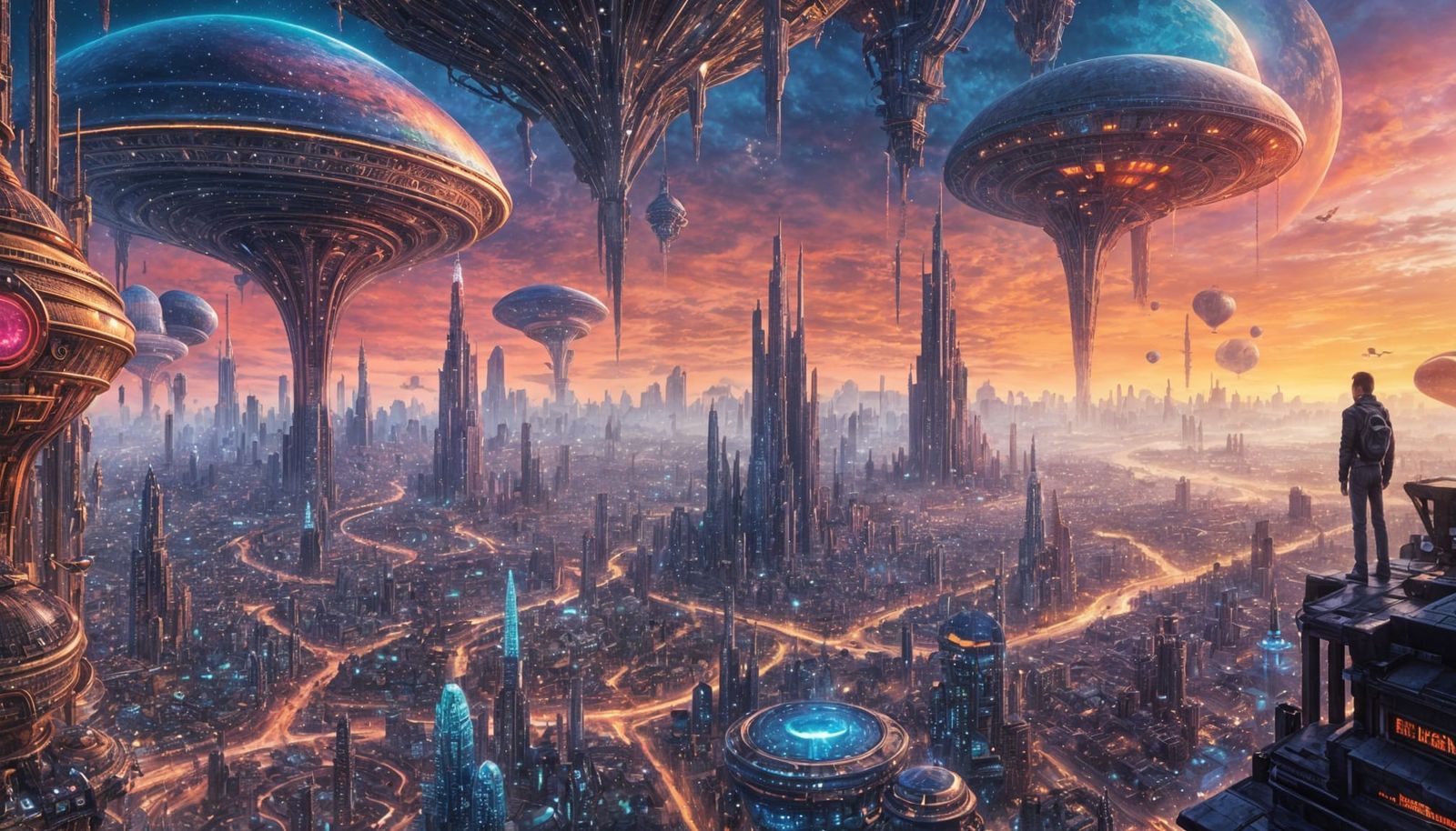 Surreal Alien Cityscape in Vibrant Colors