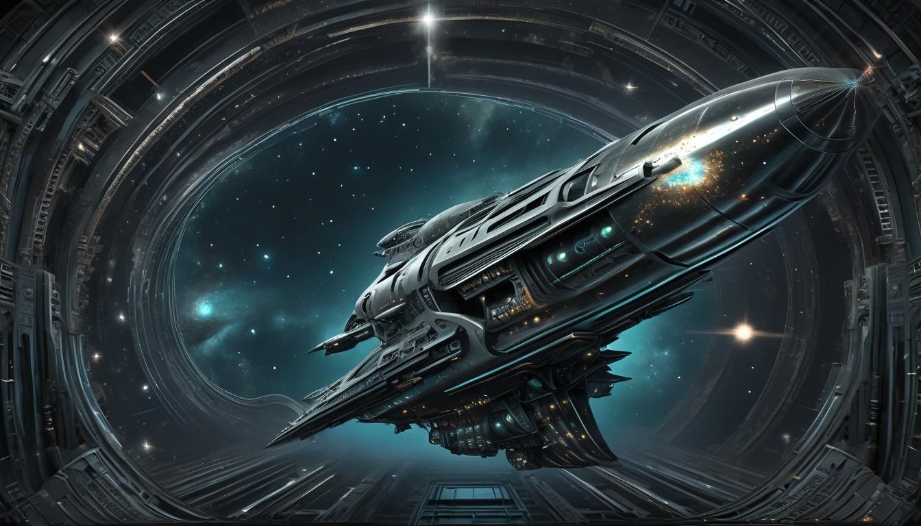 Raygun Starship Docking: Gothic Fractal Space Art