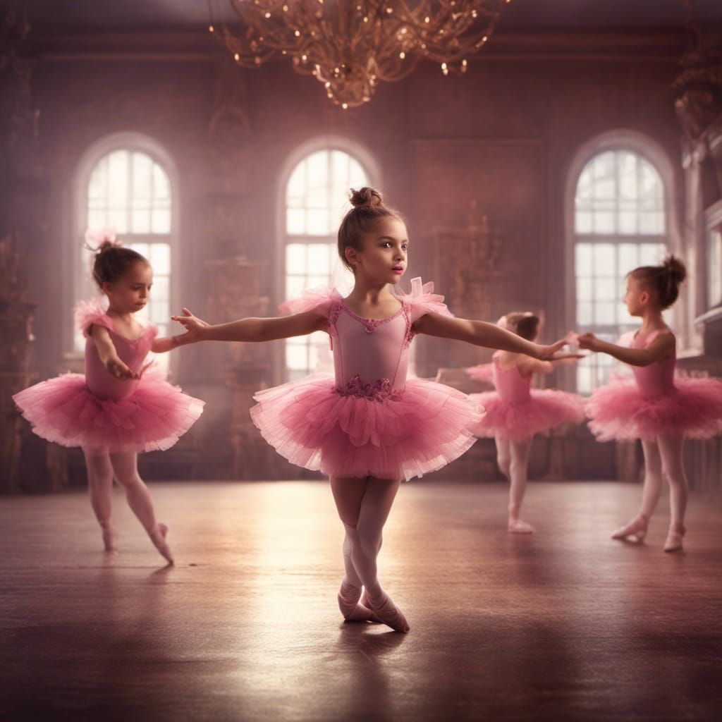 Ballerina Toddlers Practice Dance: Fantasy Concept Art