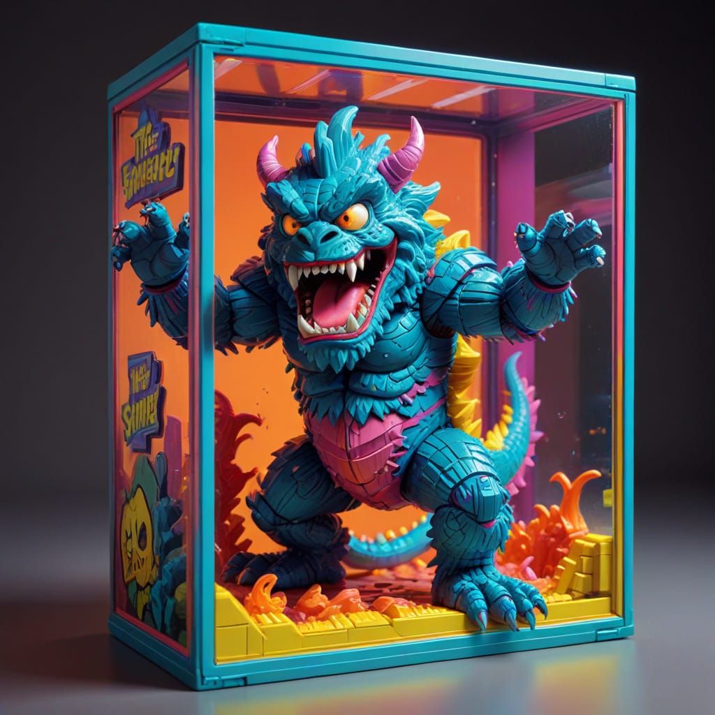 Vintage-Style Action Figure Box Featuring Buster the Pet Mon...