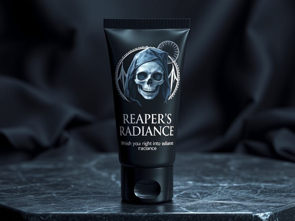 Spooky Beauty Product Label with Reaper's Radiance