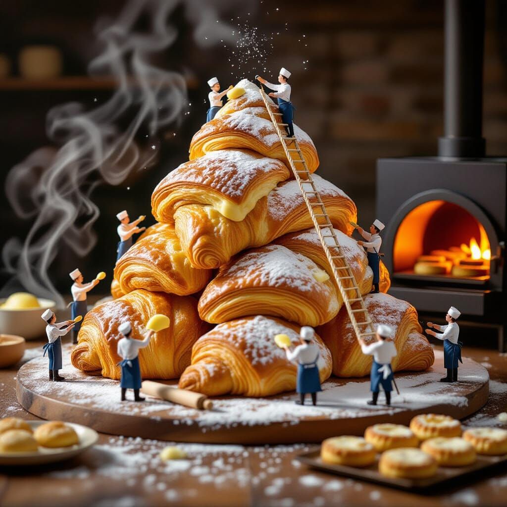 Miniature Bakers Craft Giant Croissant Mountain