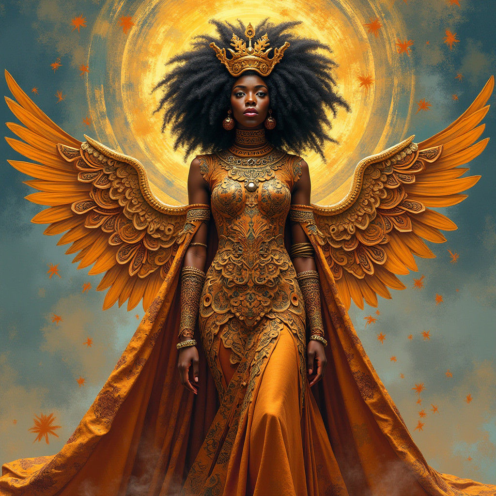 Empowered Woman in Afro-Futurist Style