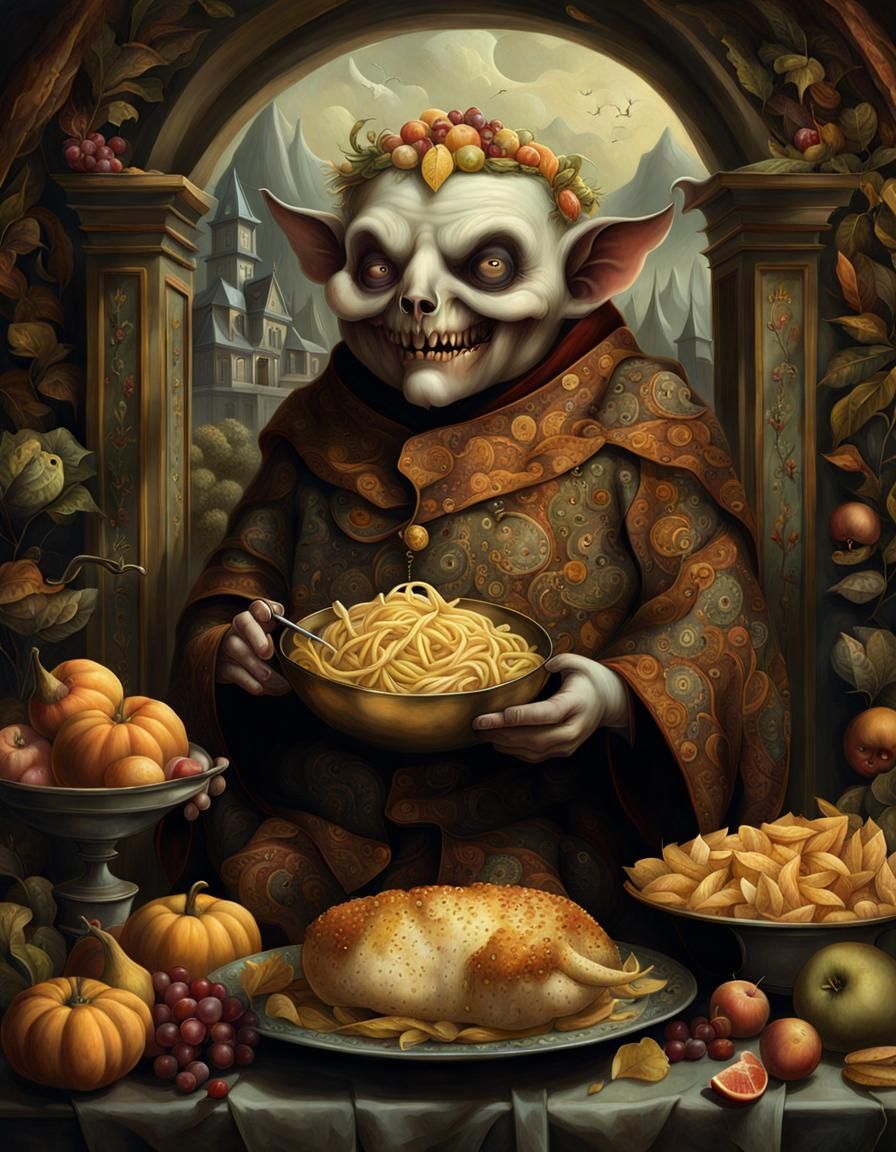 Gluttony: Creepy Cute Creature in Digital Painting Style