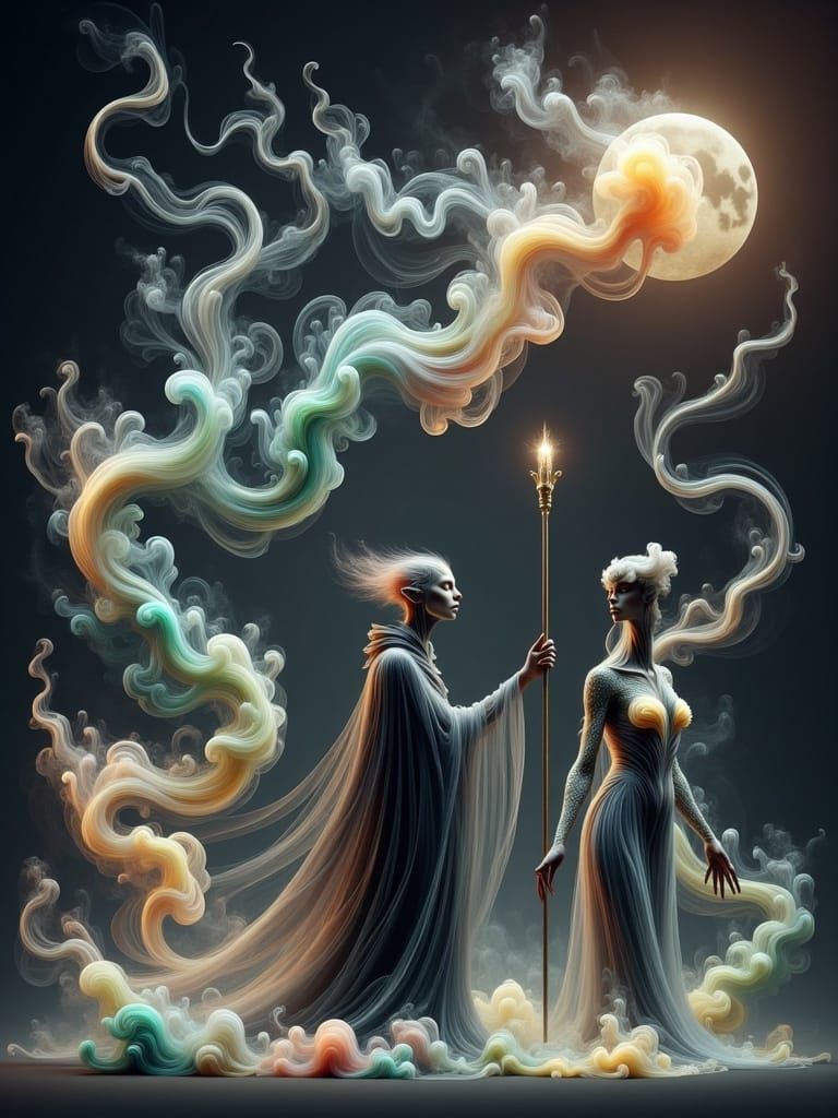 Aliens Witnessing Soul Collection as 3D Anime Art