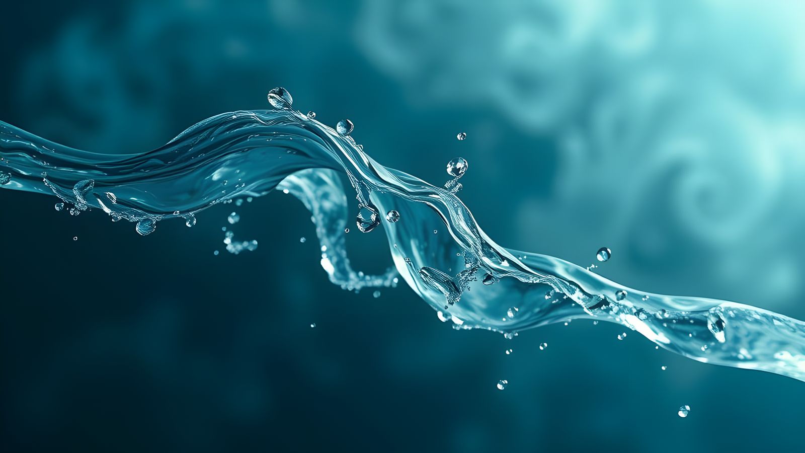 Ethereal Aquatic Forms in Crystal Water, Reflecting Blue and...