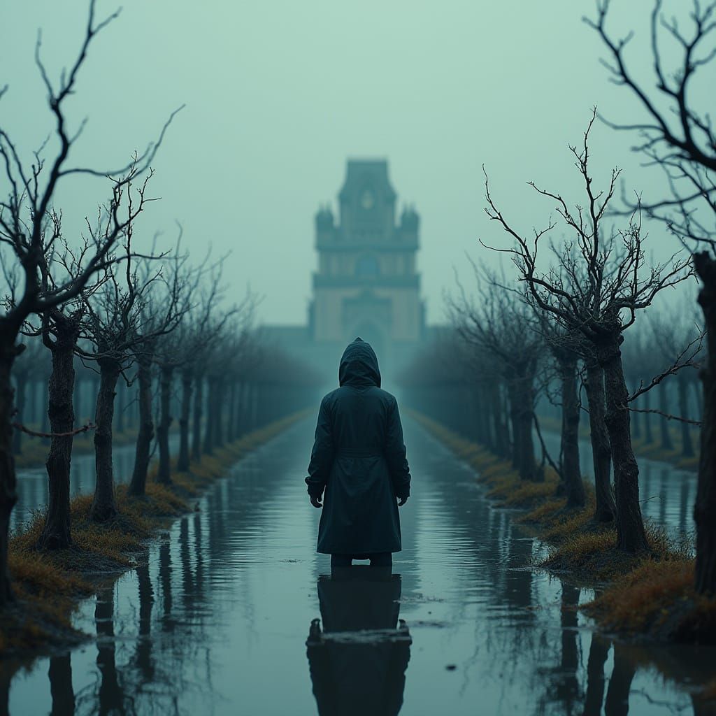 Surrealist Vision of Abandoned Vineyard Ruins