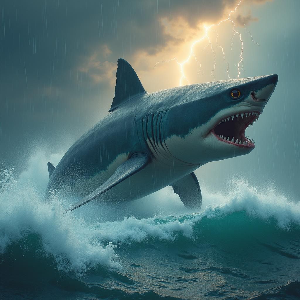 Shark and Uragano Clash in Stormy Seas