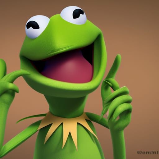 Kermit the Monkey: Pixar-Style 3D Digital Art