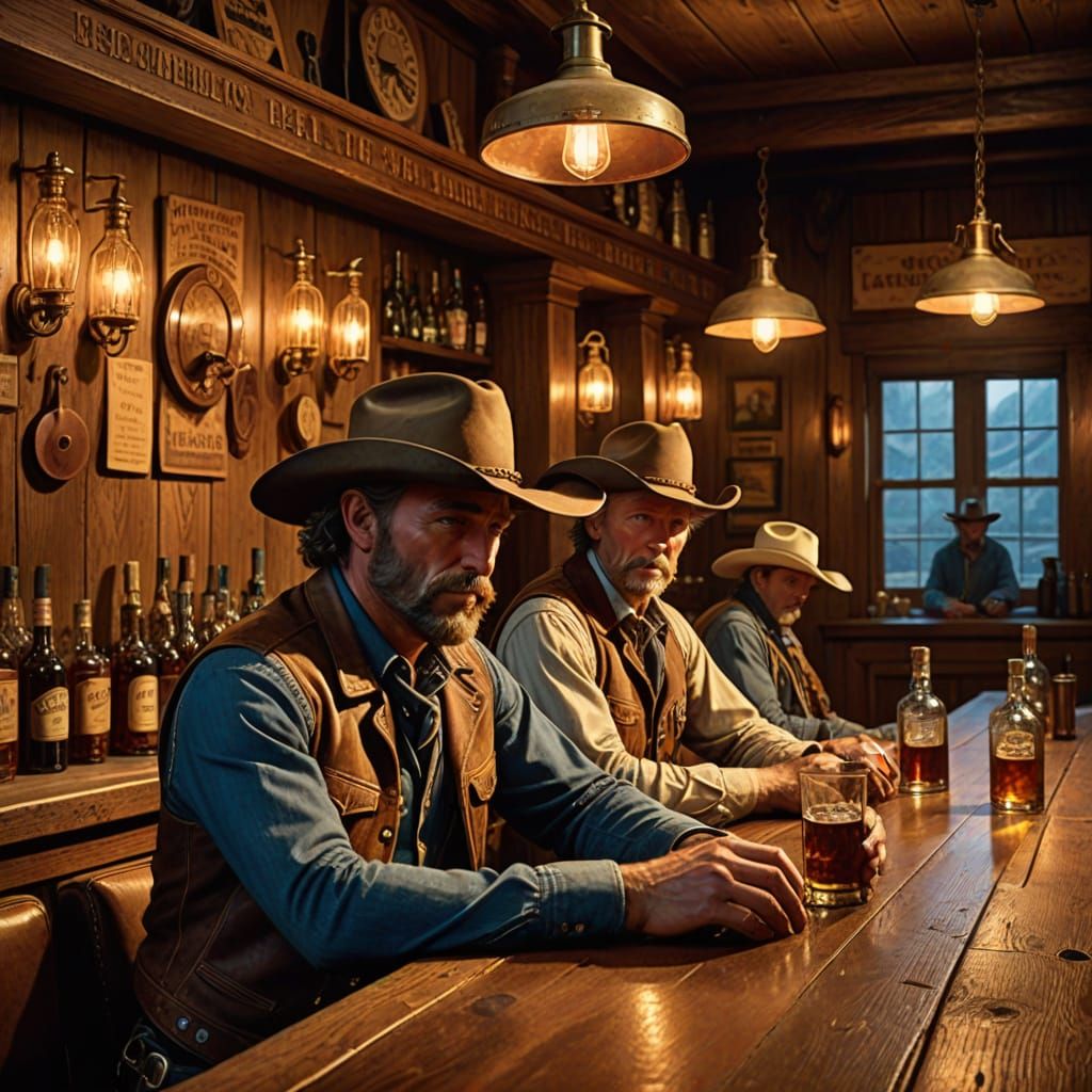 Gather 'Round: A Warm, Golden Hour Western Saloon Scene