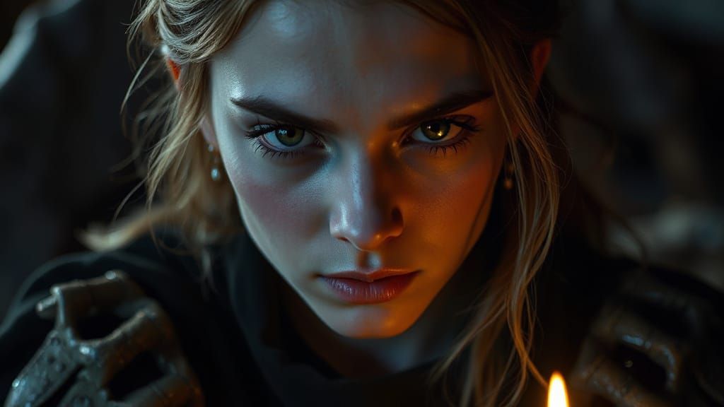 Dark Fantasy Tale With Perfect Face And Expressive Eyes