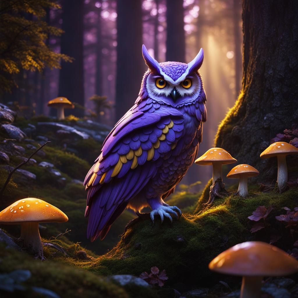 Enchanted Owl in a Magical Forest