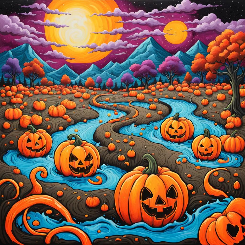 Giant Pumpkin Arising: Graffiti Splash Art