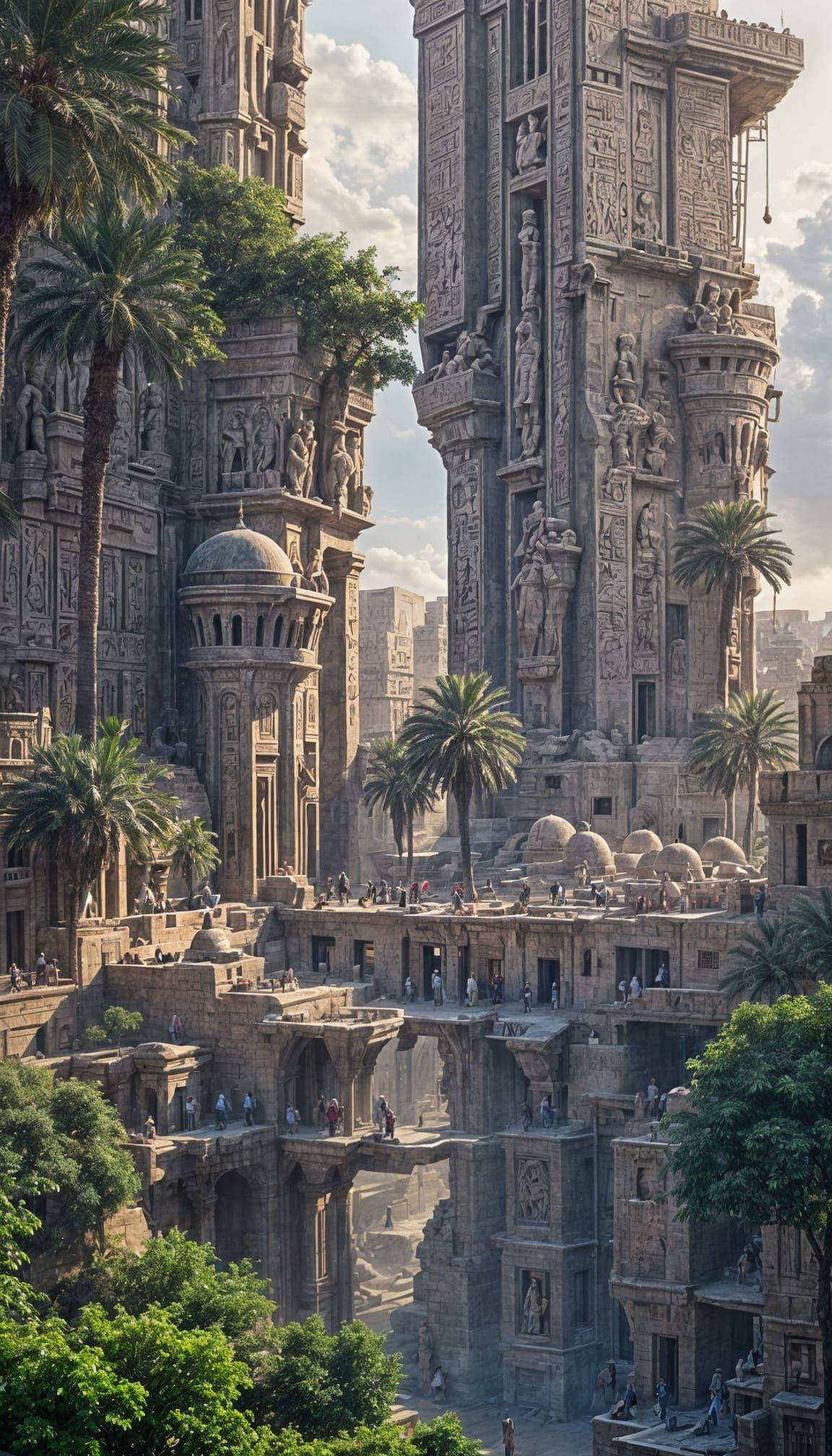Egyptian Building at Sunset