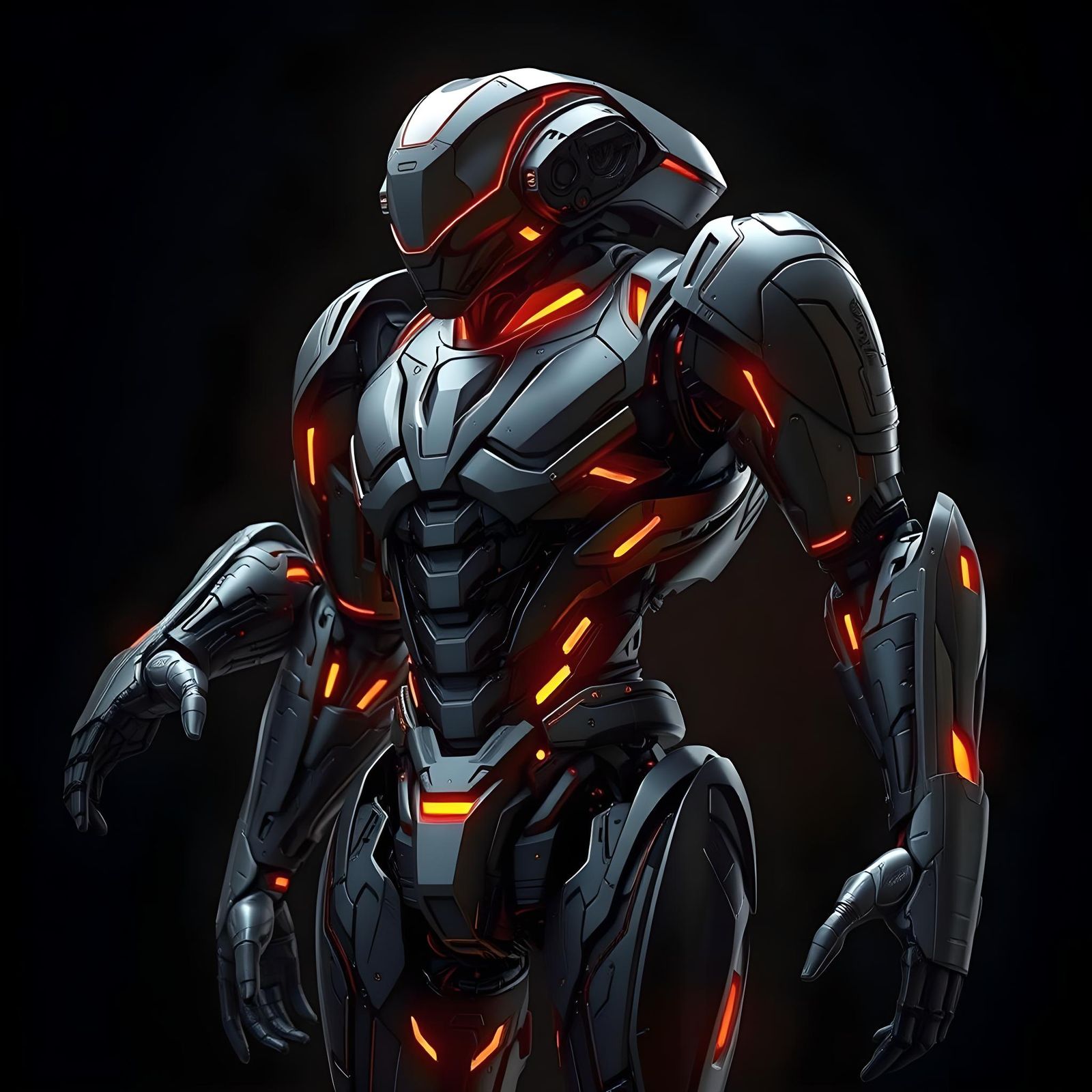 Four-Armed Humanoid Mech with Artificial Muscles