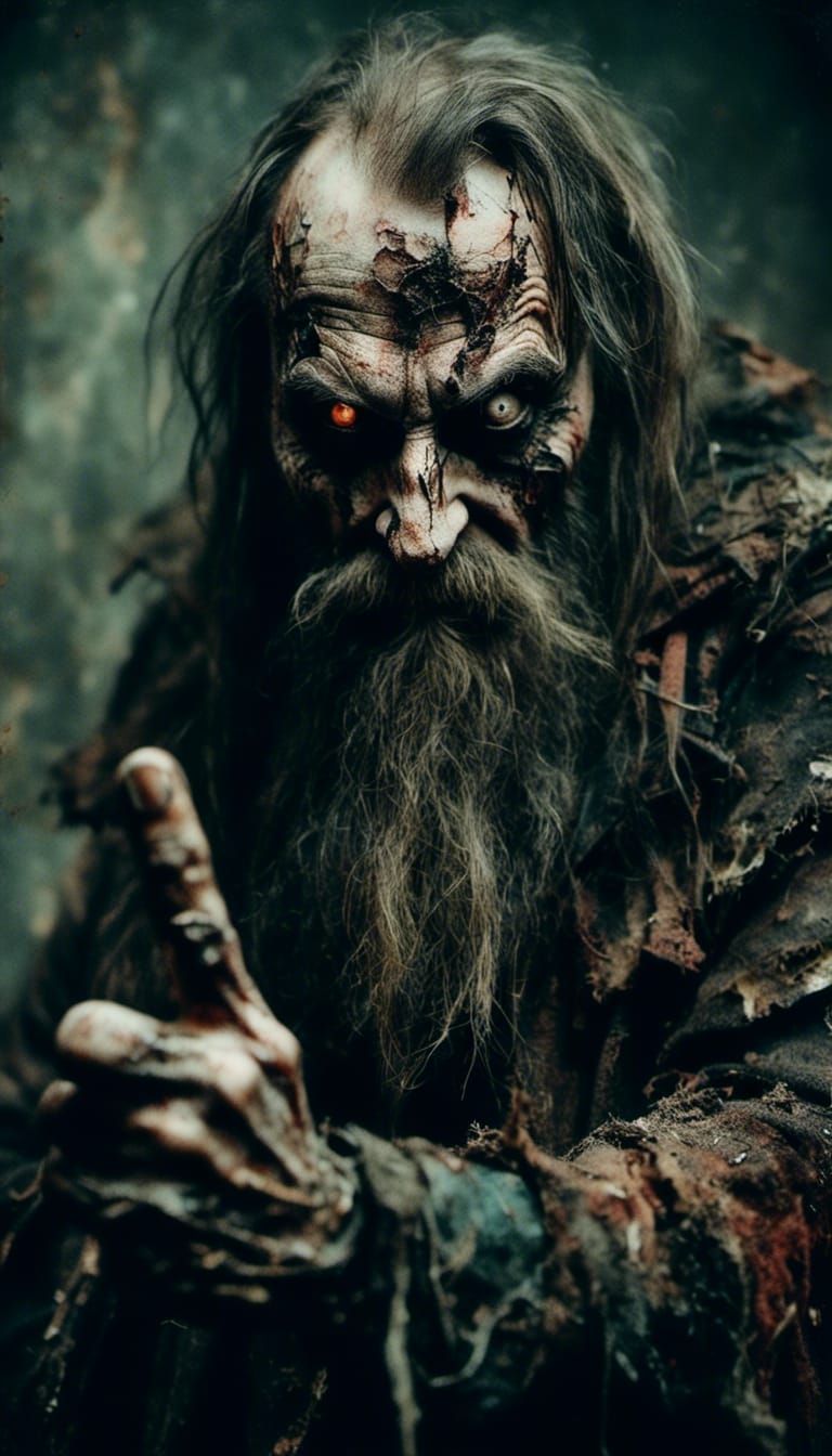 Macabre Dwarf Gesturing with Two Fingers