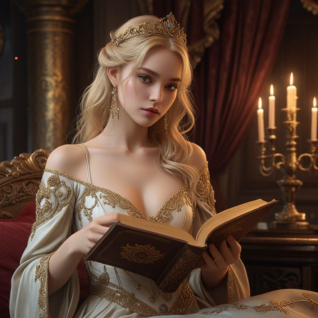 Golden Goddess Amidst Lavish Opulence