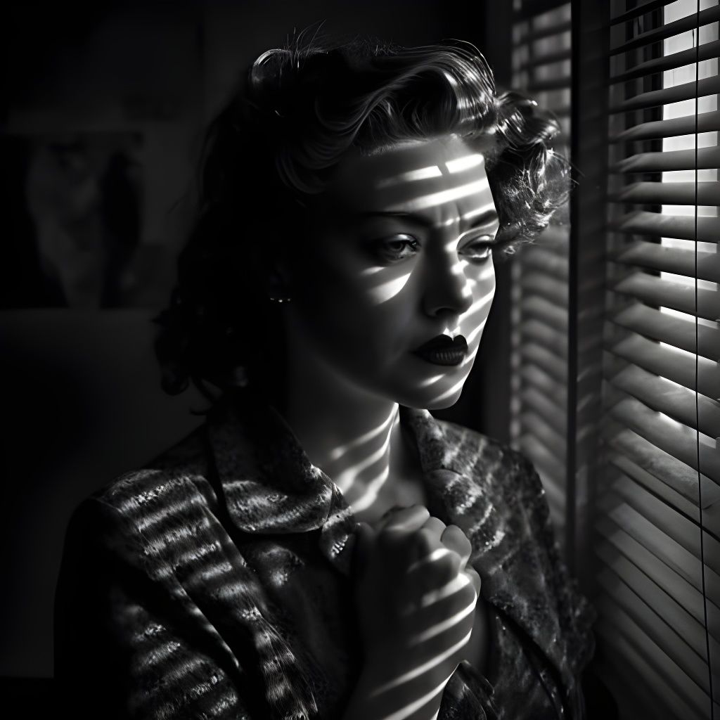 Film Noir: 50s Actress in Shadow