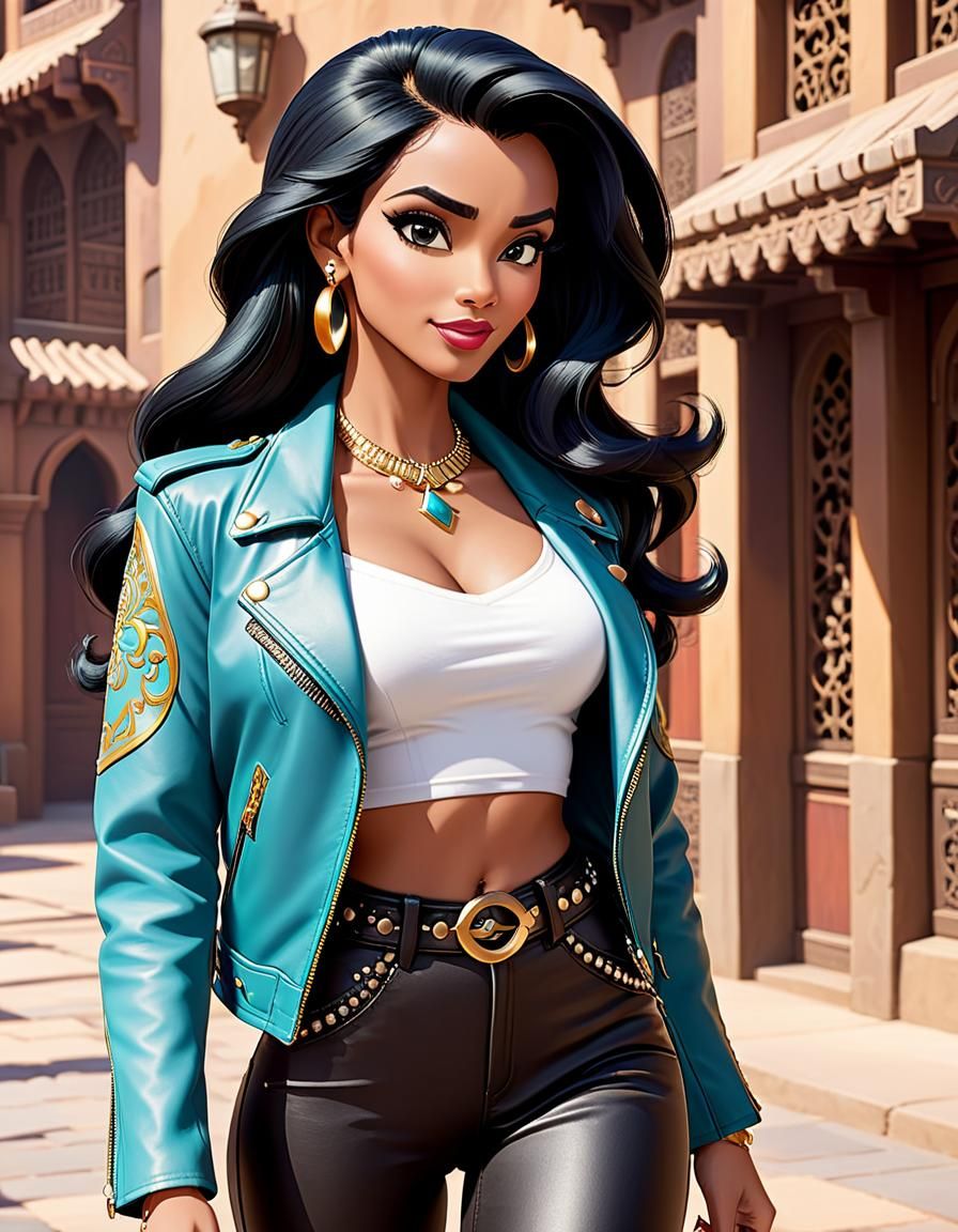 Jasmine from Aladdin as Rock Girl
