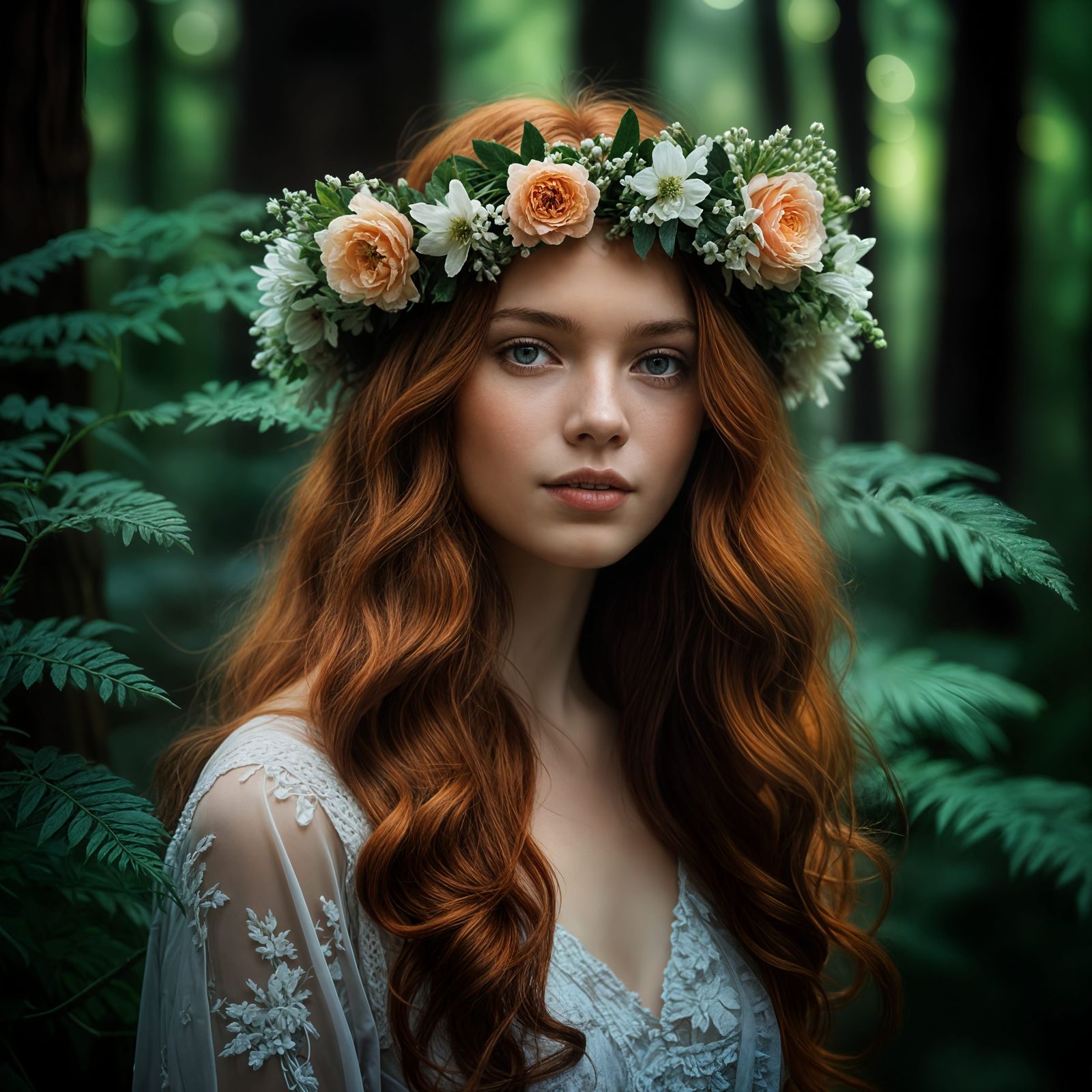 Redhead and Roses