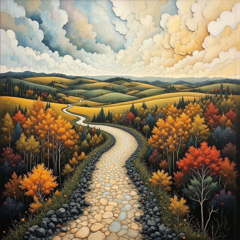 Ethereal Journey Through French Provinces in Dreamlike Oil P...