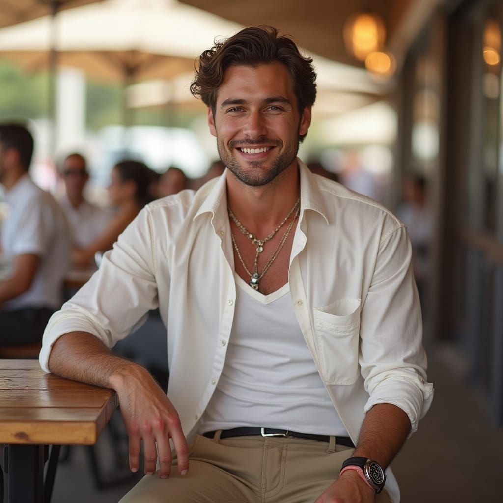 Man at Dubai Cafe Photo