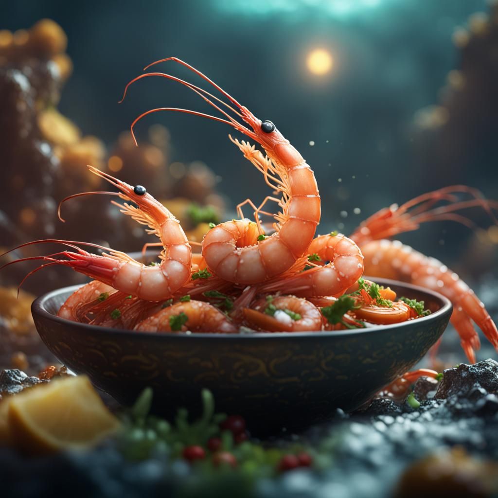 Fantastical Shrimp in Detailed Matte Painting