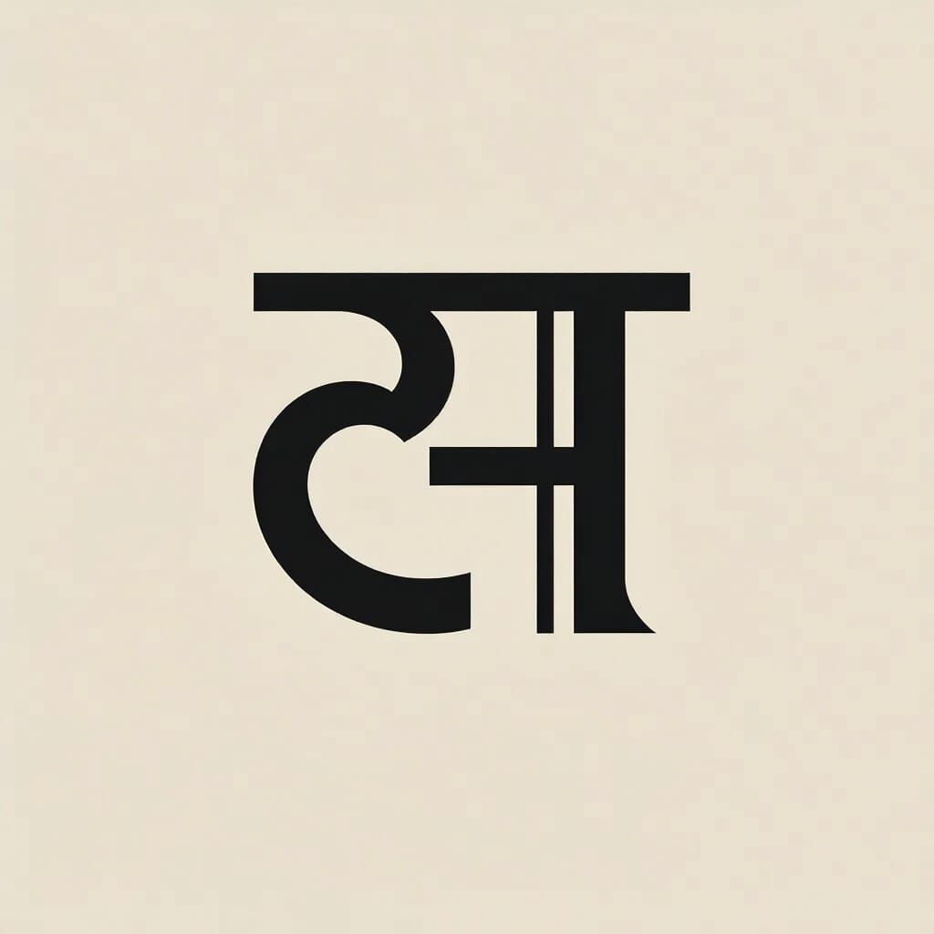 Modern Minimalist Logo Featuring Hindi Letter 'क'