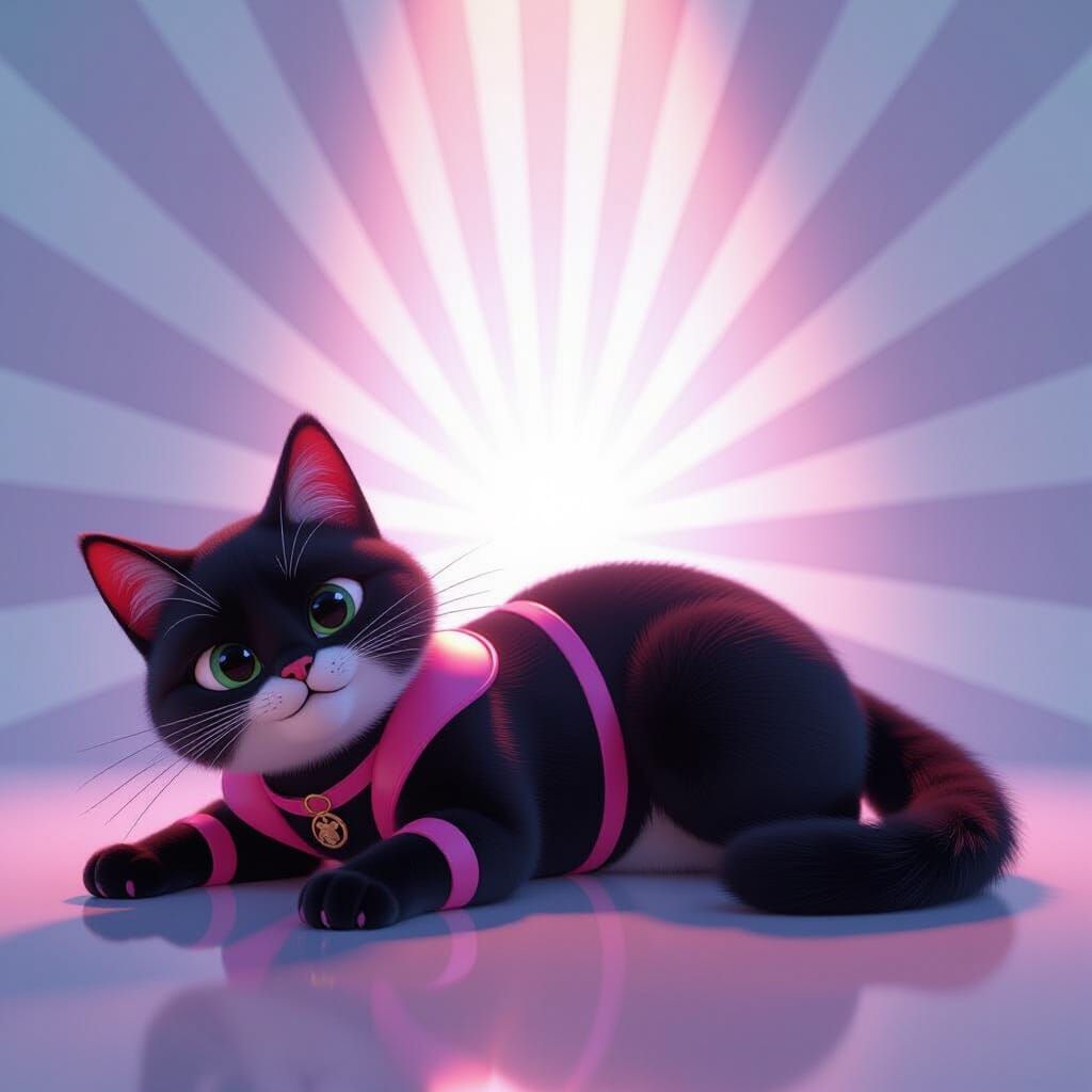 Lucy Twin: Powerful Cat in 3D Digital Art Style