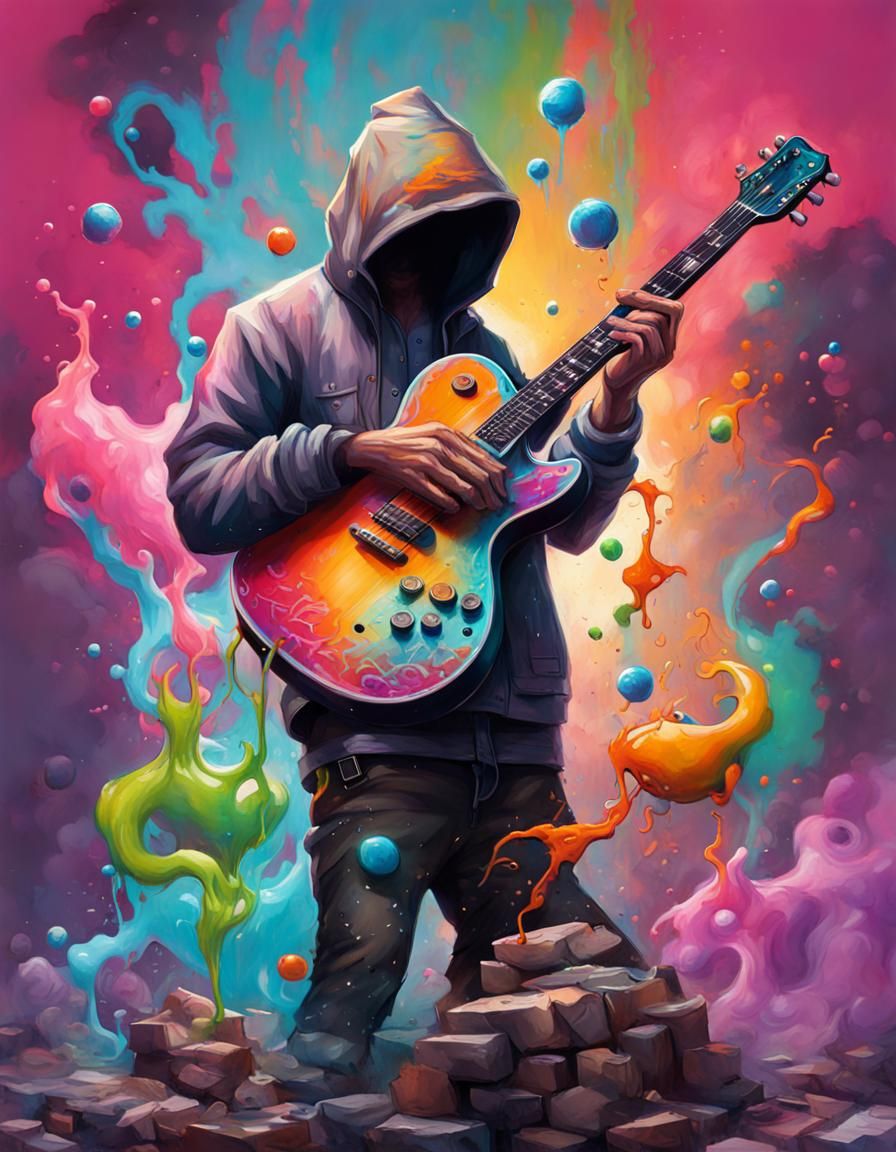 Guitarist with Magic Potion: Graffiti Art
