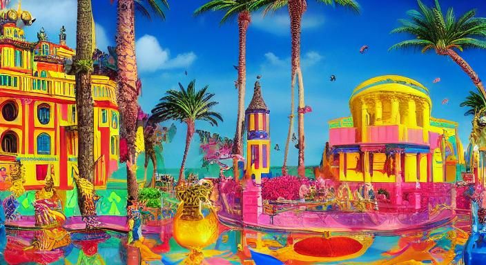 Surreal Palace in Dreamlike Style