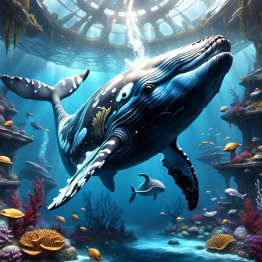 Fantastical Baby Whale in Deep Color