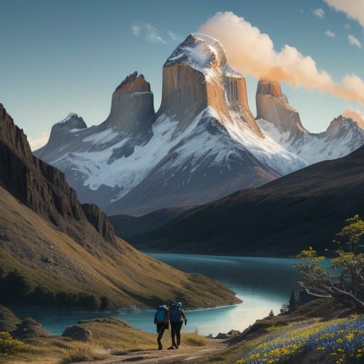 Dramatic Torres del Paine Landscape in Hyperrealistic Style