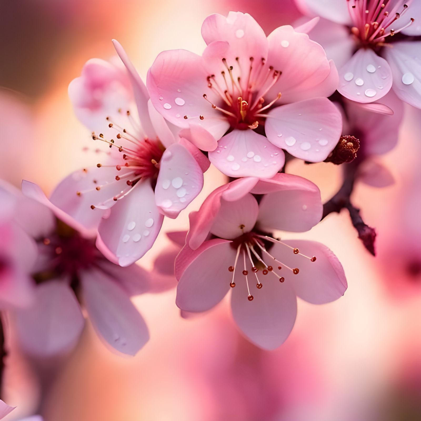 Macro Photograph of Sakura Cherry Blossom Flowers